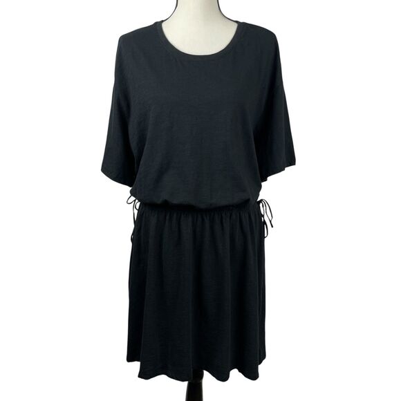 Old Navy Dresses & Skirts - Old Navy Women's Dress XL Black Short Sleeve Cinched Waist Drawstring Cotton